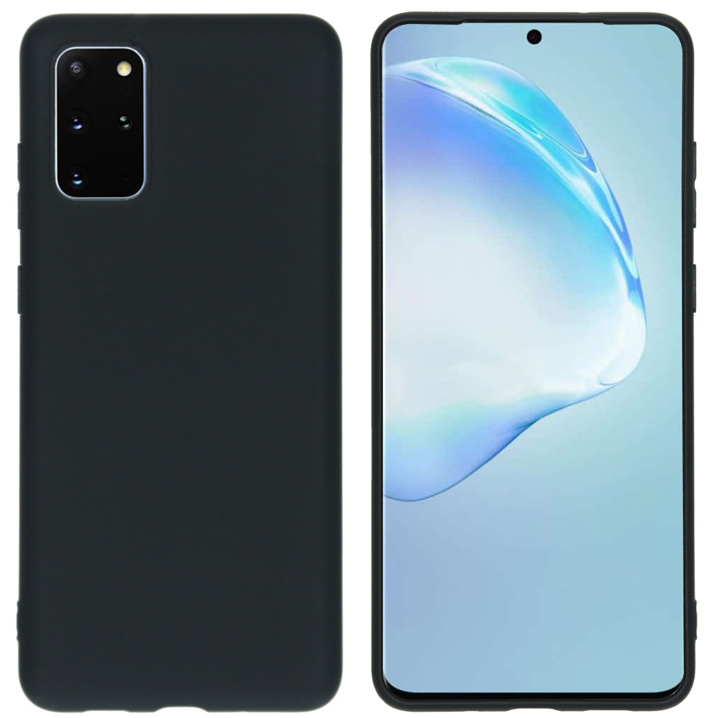 Coque noire, ouverte. Le téléphone est également noir, avec un écran visible.