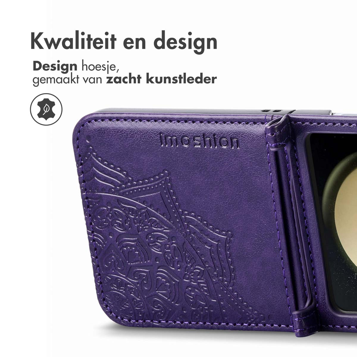 IMOSHION Coque folio compatible avec Samsung Galaxy Z Flip 5 Étui de Téléphone voor Samsung Samsung Galaxy Z Flip 5 Violet