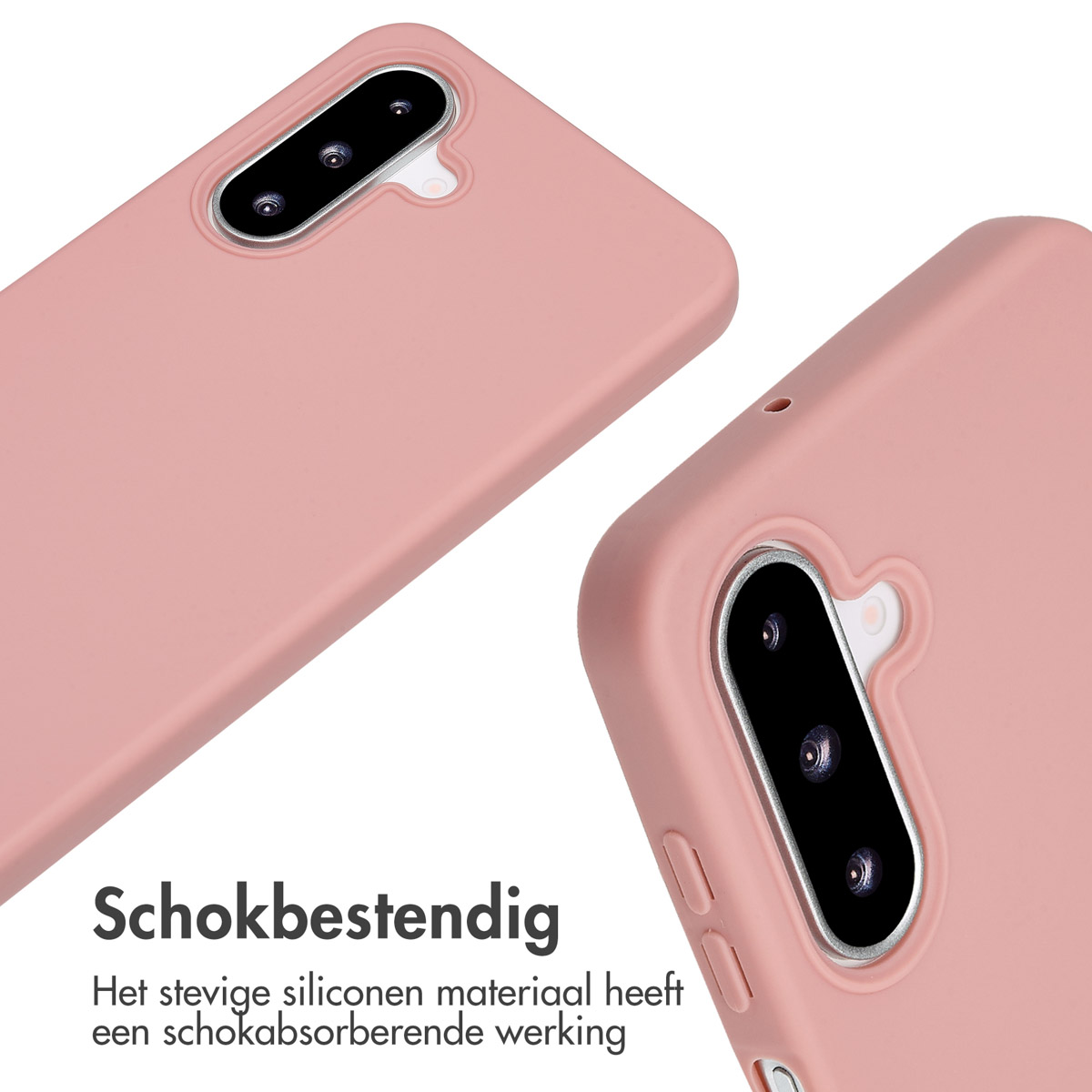 IMOSHION Silicone case with cord - Suitable for Samsung Galaxy A26 - Phone case for Samsung Galaxy A26 Pink