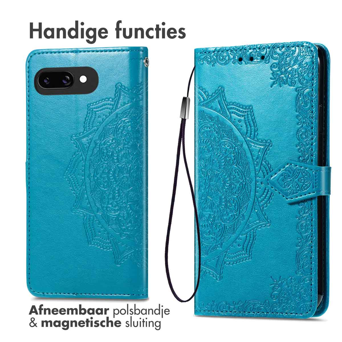 IMOSHION Coque folio compatible avec Google Pixel 9a Étui de Téléphone voor Google Google Pixel 9a Turquoise