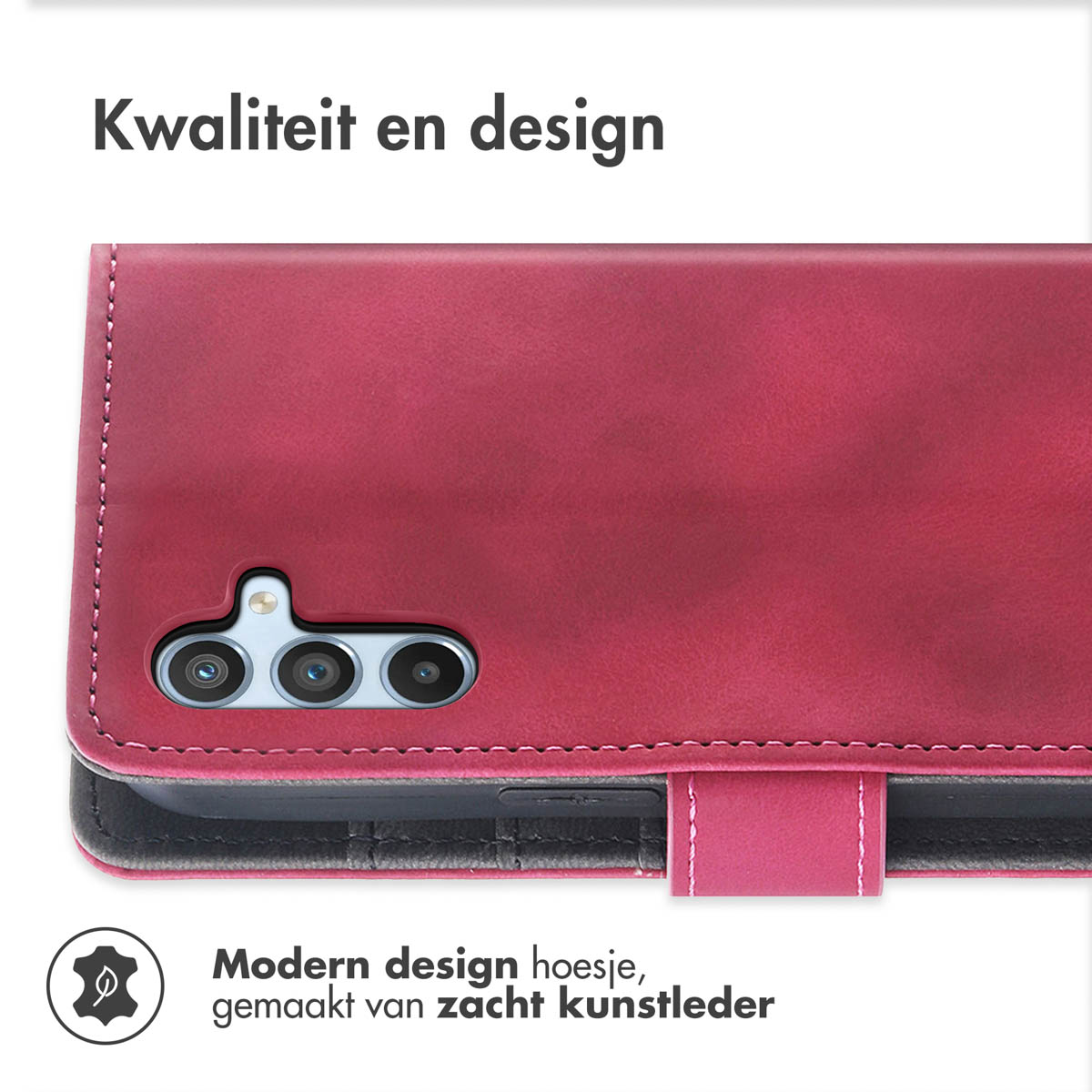 Custodia per telefono rossa in morbida pelle artificiale, con un design moderno.