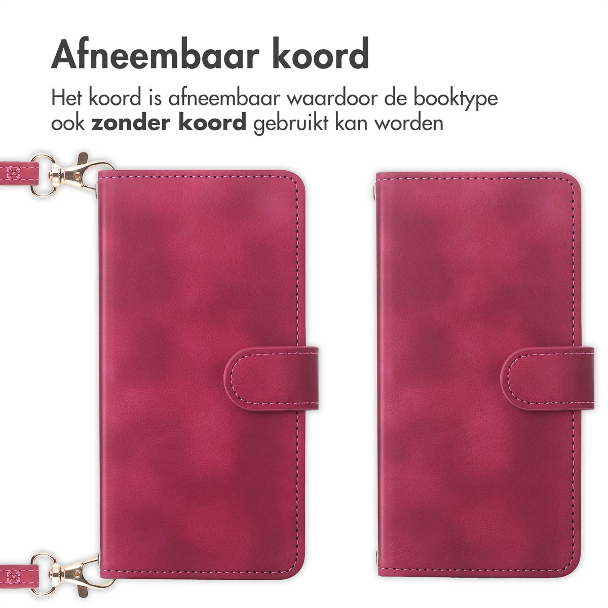 IMOSHION Bookcase met koord geschikt voor Samsung Galaxy A26 Telefoonhoesje voor Samsung Samsung Galaxy A26 Rood