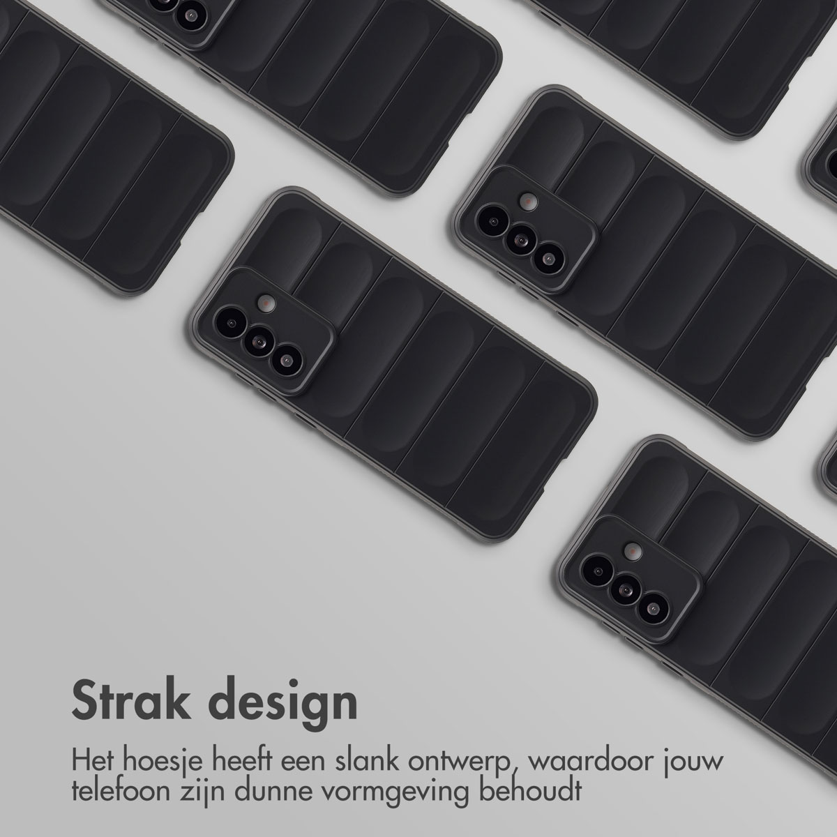 Meerdere telefoonhoesjes met een slank ontwerp, transparant met een gestructureerd ontwerp.