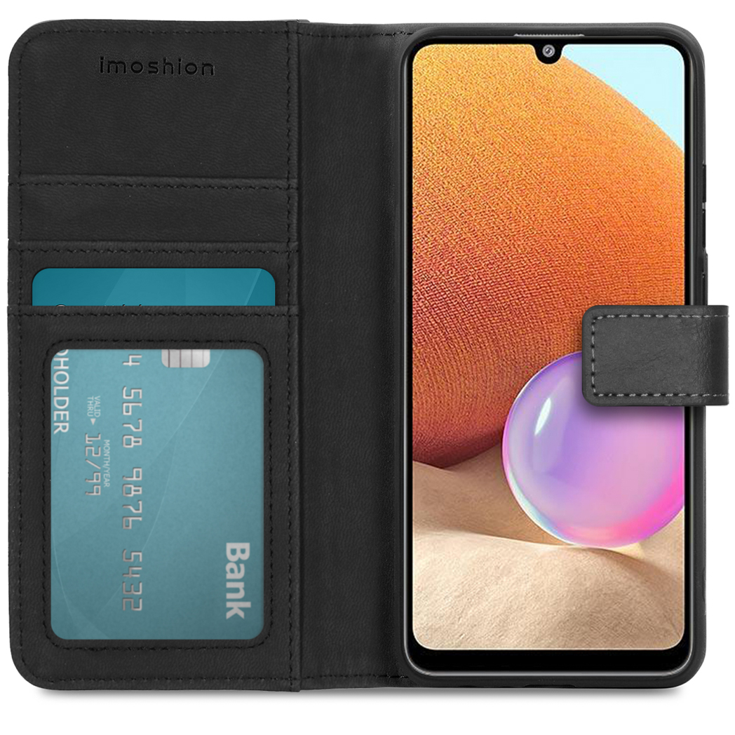 IMOSHION Luxe Bookcase - Geschikt voor Samsung Galaxy A32 (4G) - Telefoonhoesje Zwart