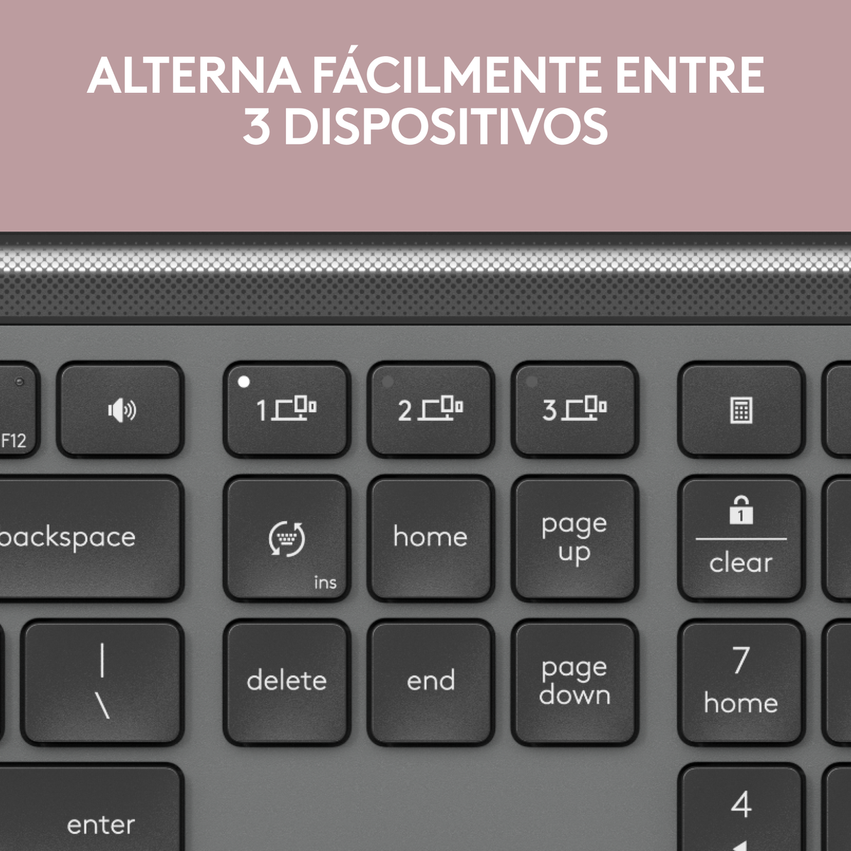 Zbliżenie klawiatury z klawiszami funkcyjnymi, pokazujące klawisze.