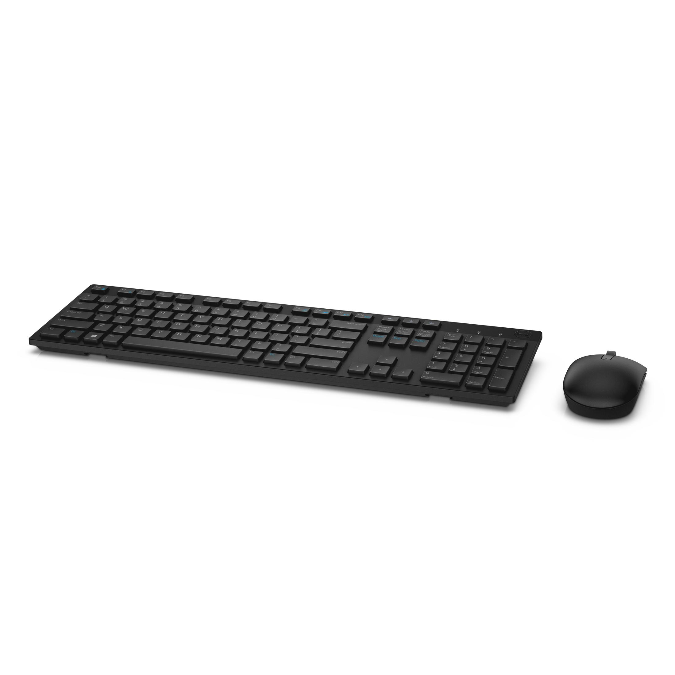 Schwarzes Tastatur- und Maus-Set auf weißem Hintergrund.