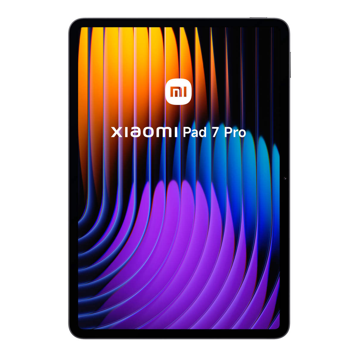 Tablet z kolorowym abstrakcyjnym tłem. Nazwa marki to Xiaomi Pad 7 Pro.