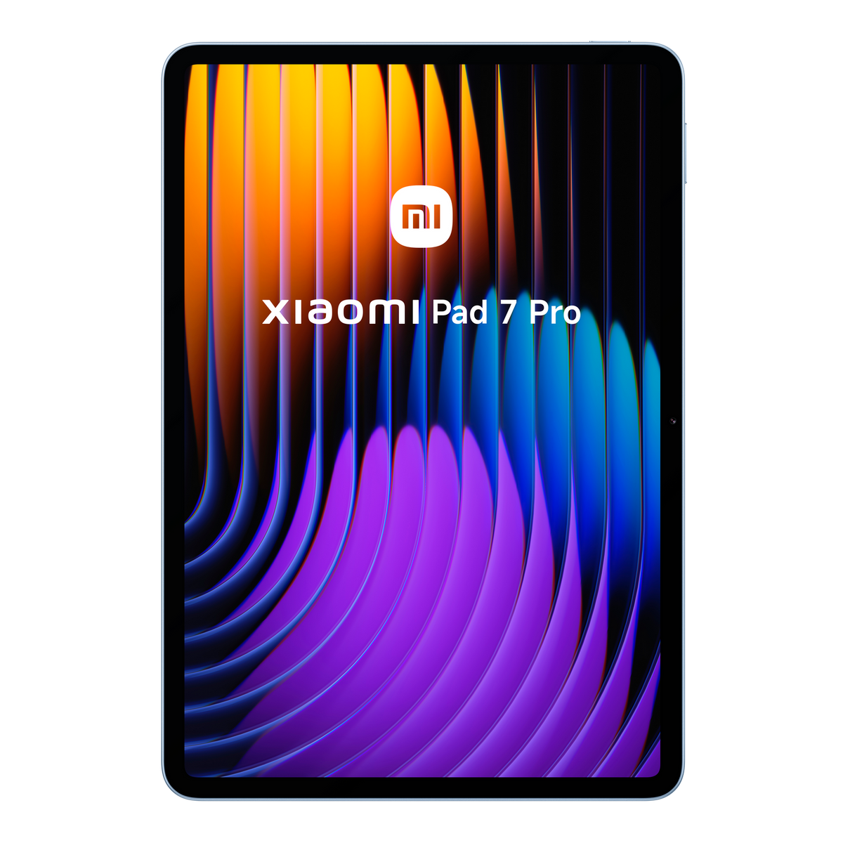 Tablet con sfondo astratto colorato. Lo schermo mostra il logo Xiaomi Pad 7 Pro.