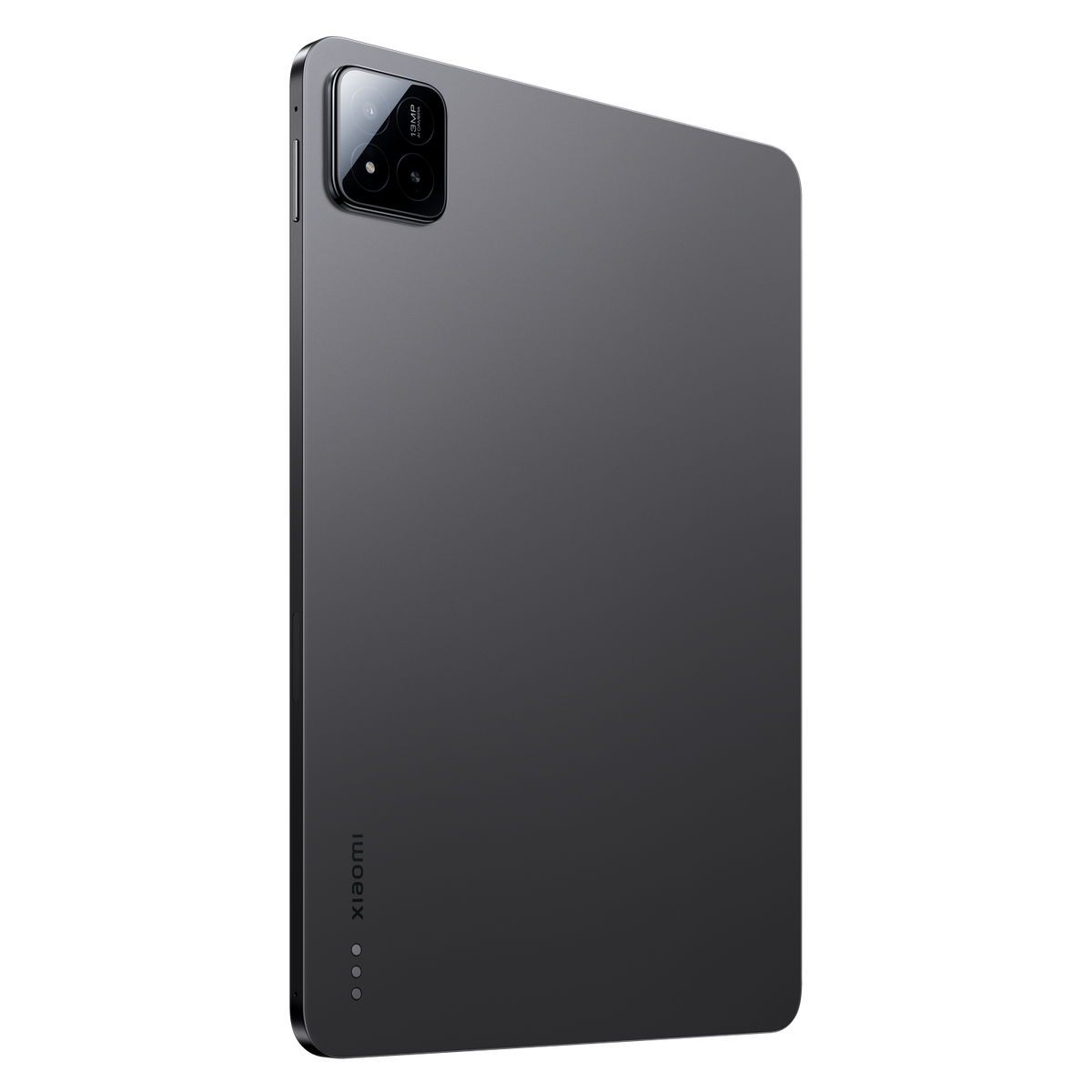 Schwarzes Tablet mit Kameramodul. Rückseite zeigt das Xiaomi Logo.