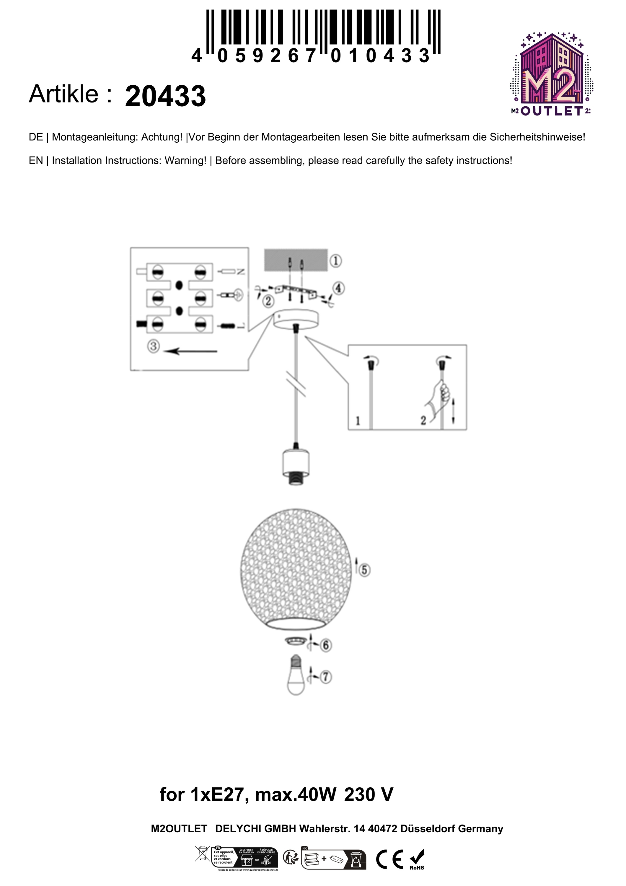 Diagramm mit Anweisungen für einen Artikel.
