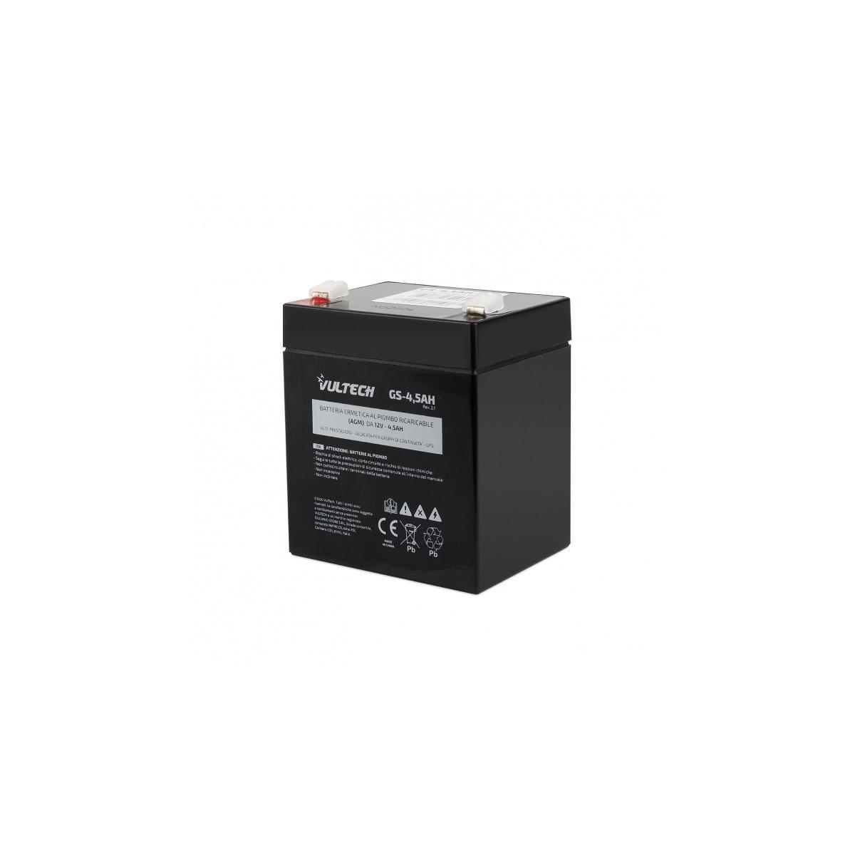 Batteria nera su sfondo bianco. C'è del testo bianco sopra.