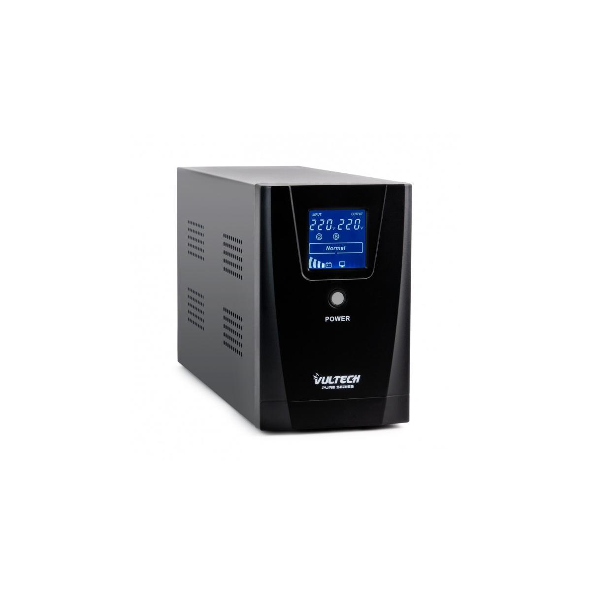 Alimentatore nero con display digitale. Marchio VULTECH PURE SERIES.
