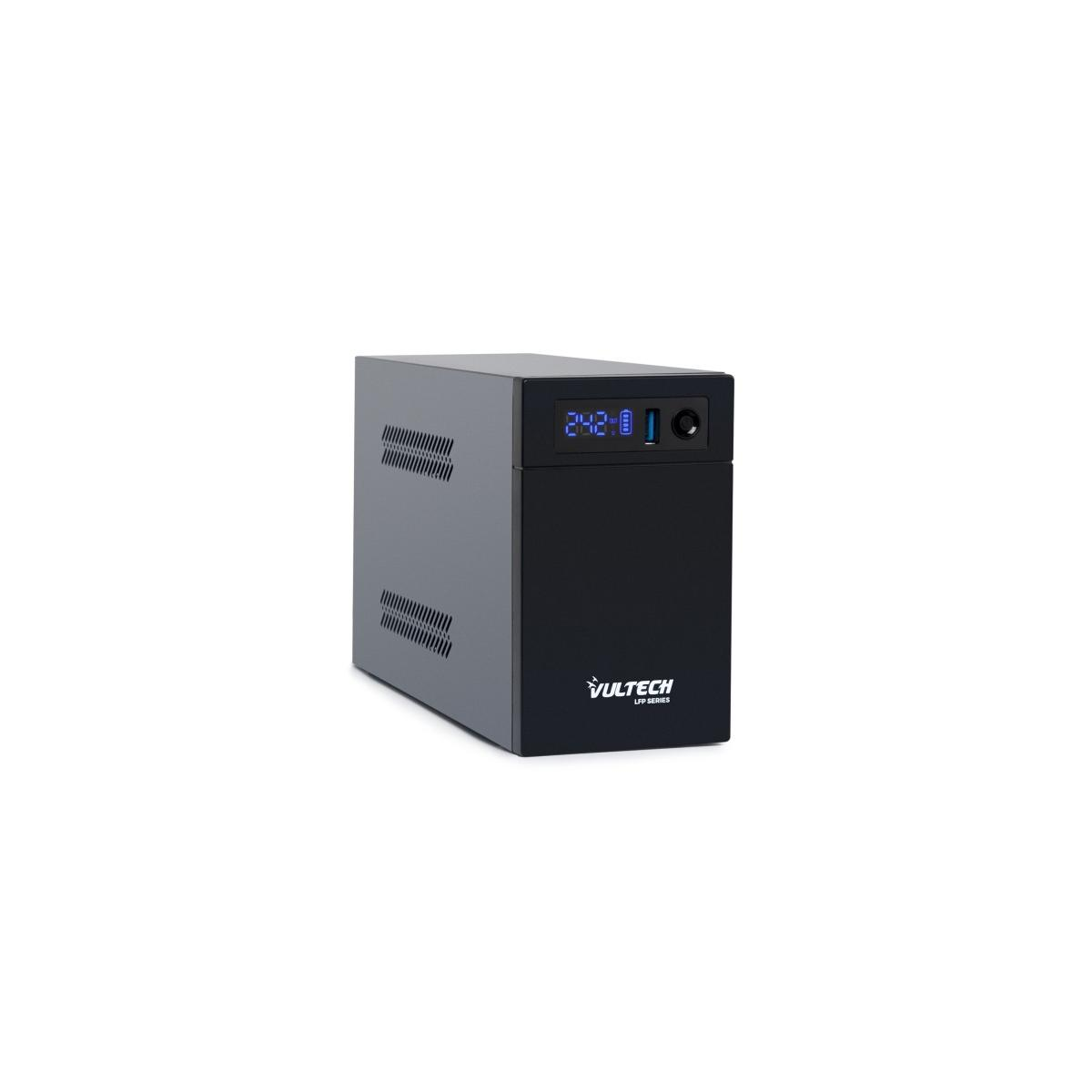 Dispositivo UPS nero con display che mostra 242. Logo VULTECH visibile.