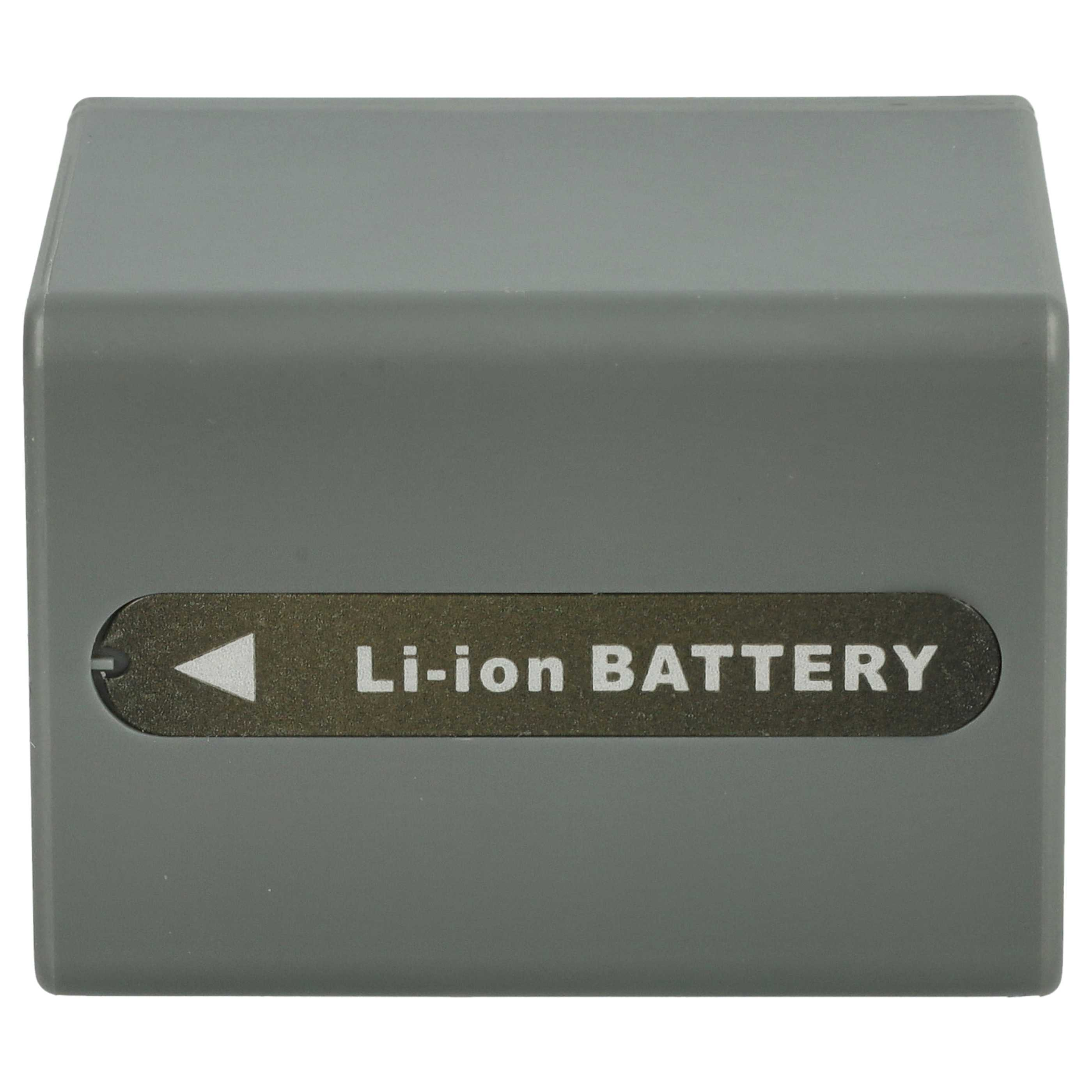 Graue Li-Ionen-Batterie mit der Aufschrift 'Li-ion BATTERY' auf einem dunklen Streifen.