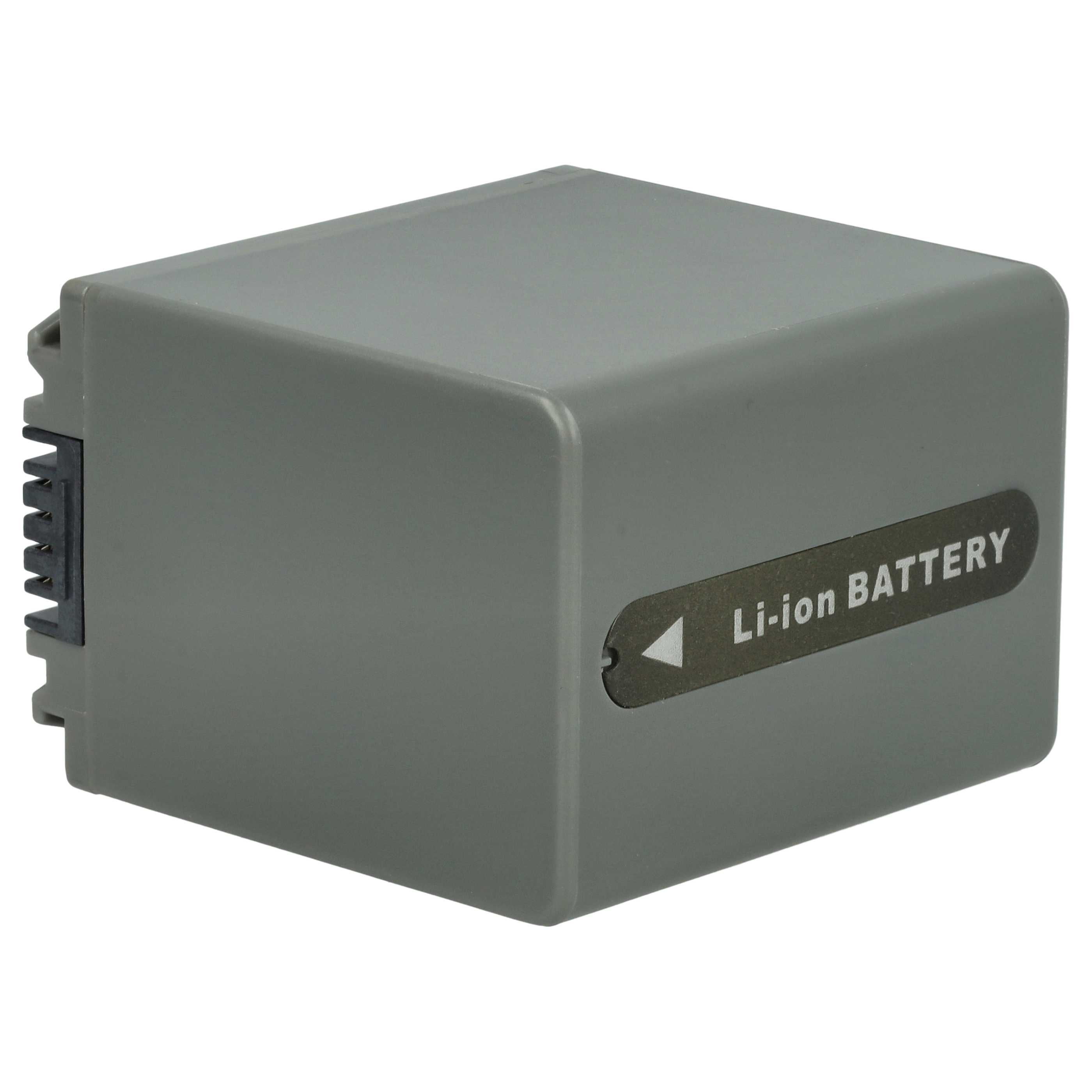 Eine graue Li-Ionen-Batterie. Sie hat 'Li-ion BATTERY' aufgedruckt, mit weißem Hintergrund.