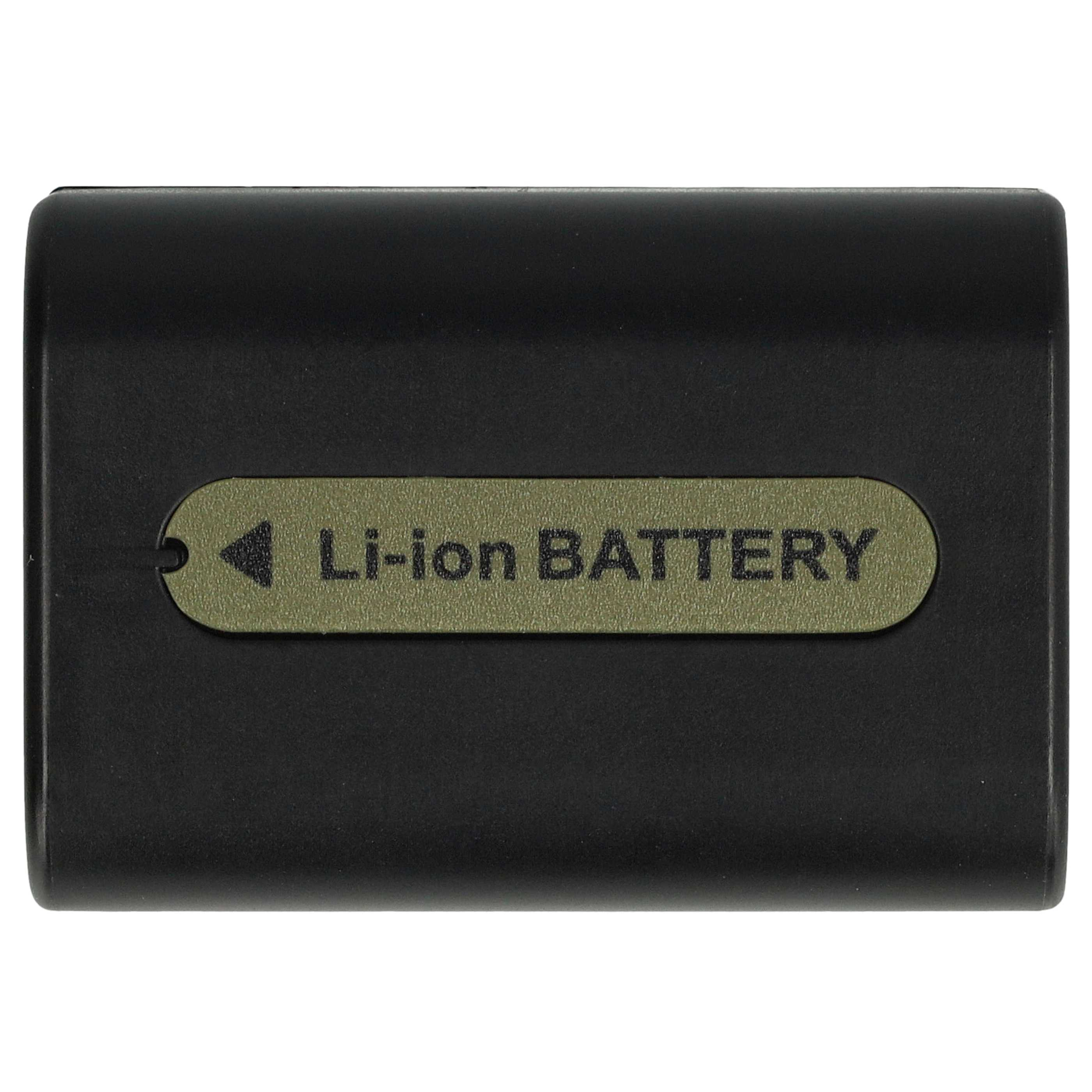 Schwarzer Akku mit dem Text 'Li-ion BATTERY'. Auf einer weißen Oberfläche.