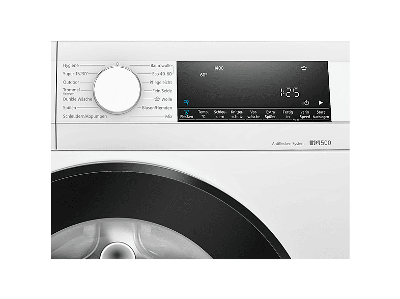 Siemens WU14UT70 - Lavatrice iQ500, caricamento frontale con capacità di 8 kg, 1400 giri/min, inferiore, SpeedPack L, programma per esterni, display LED simpleTouch, motore iQdrive, bianco, 60 cm