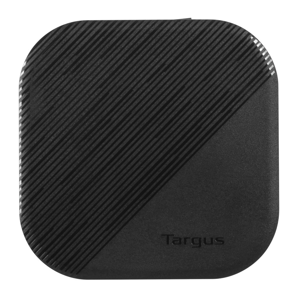 Mouse wireless Targus nero. Linee diagonali e superficie strutturata.