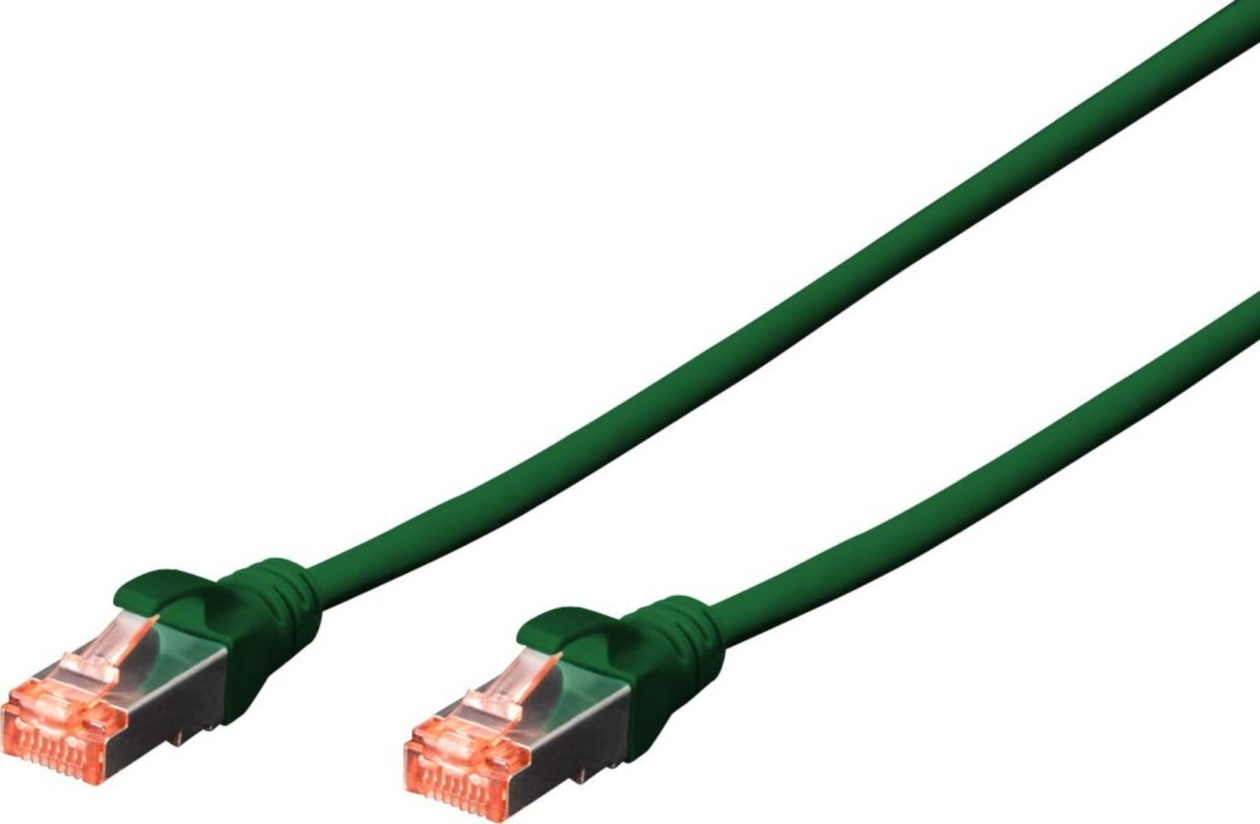 Zielony kabel Ethernet z wtykami.