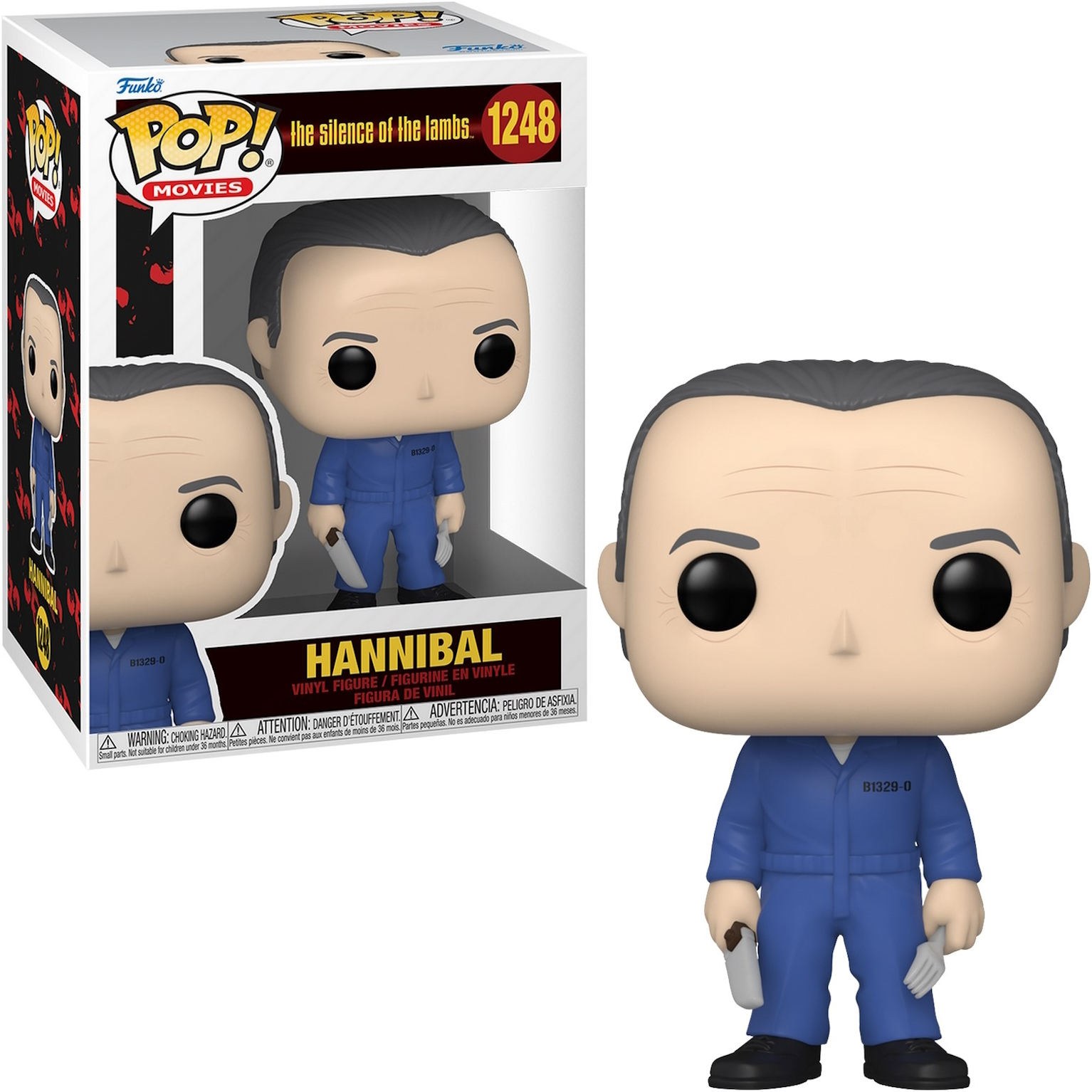 Figura di Hannibal in una scatola, con un coltello e una forchetta.