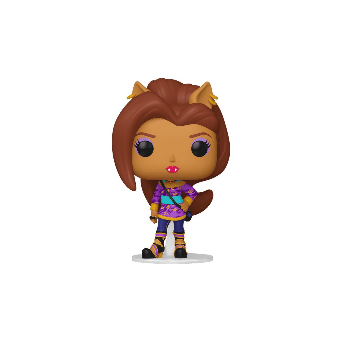 Una figura Funko Pop di un personaggio mostro femminile con capelli castani e accenti viola.