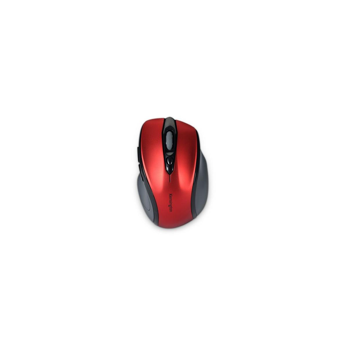 Mouse rosso e grigio su sfondo bianco.
