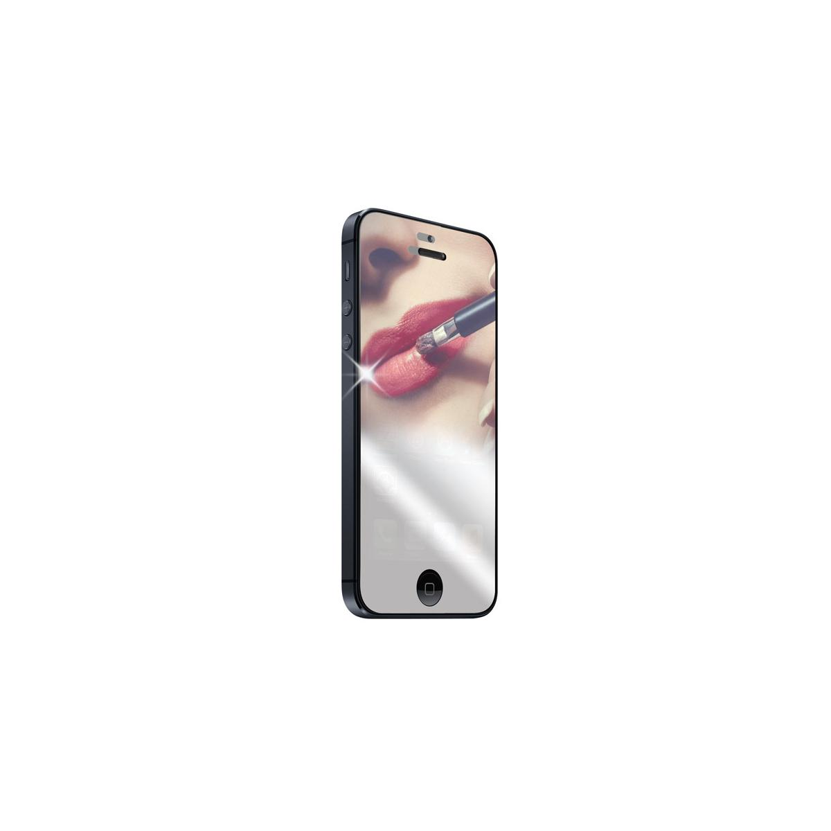 Telefono con protezione schermo applicata, applicazione di rossetto sullo schermo.