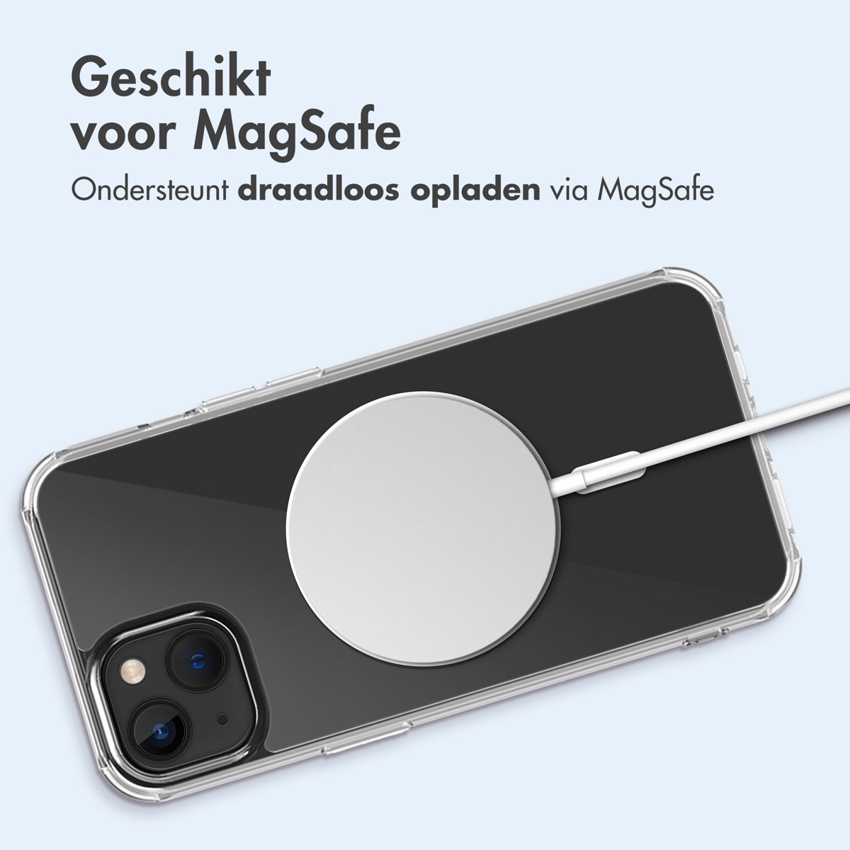 IMOSHION Protective Backcover met MagSafe geschikt voor iPhone 15 Phone case for Apple iPhone 15 Transparent
