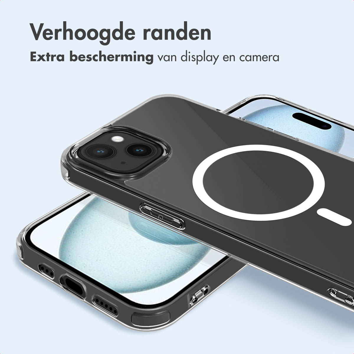 IMOSHION Protective Backcover met MagSafe geschikt voor iPhone 15 Phone case for Apple iPhone 15 Transparent