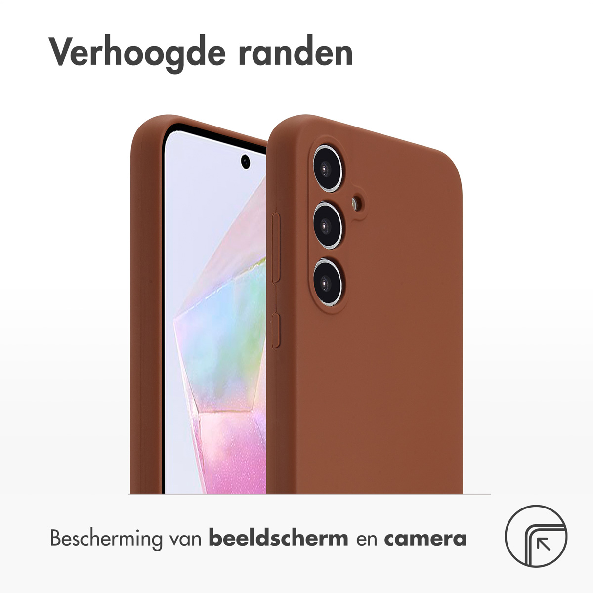 ACCEZZ Liquid Back Cover aus Silikon, Full Cover, Samsung, Galaxy A35, Braun