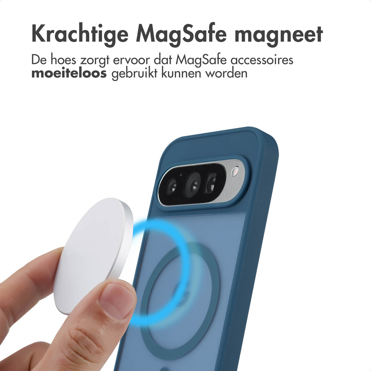 IMOSHION Color Guard Backcover MagSafe - Geschikt voor Google Pixel 9 / 9 Pro / 10 / 10 Pro - Telefoonhoesje voor Google Google Pixel 10/Google Pixel 9/Google Pixel 9 Pro/Google Pixel 10 Pro Donkerblauw