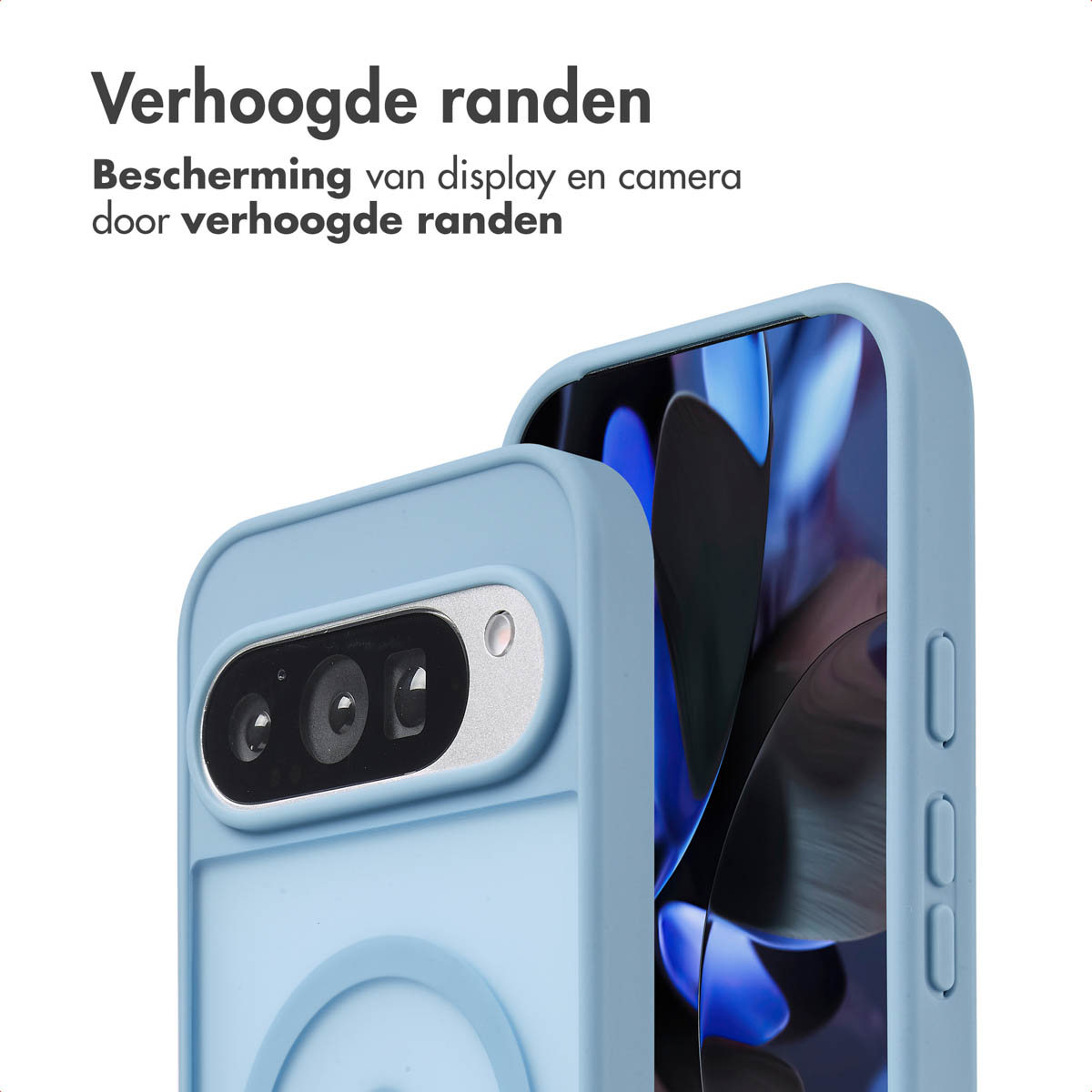 IMOSHION Coque arrière Color Guard MagSafe Étui de Téléphone voor Google Google Pixel 10/Google Pixel 9/Google Pixel 9 Pro/Google Pixel 10 Pro Bleu clair