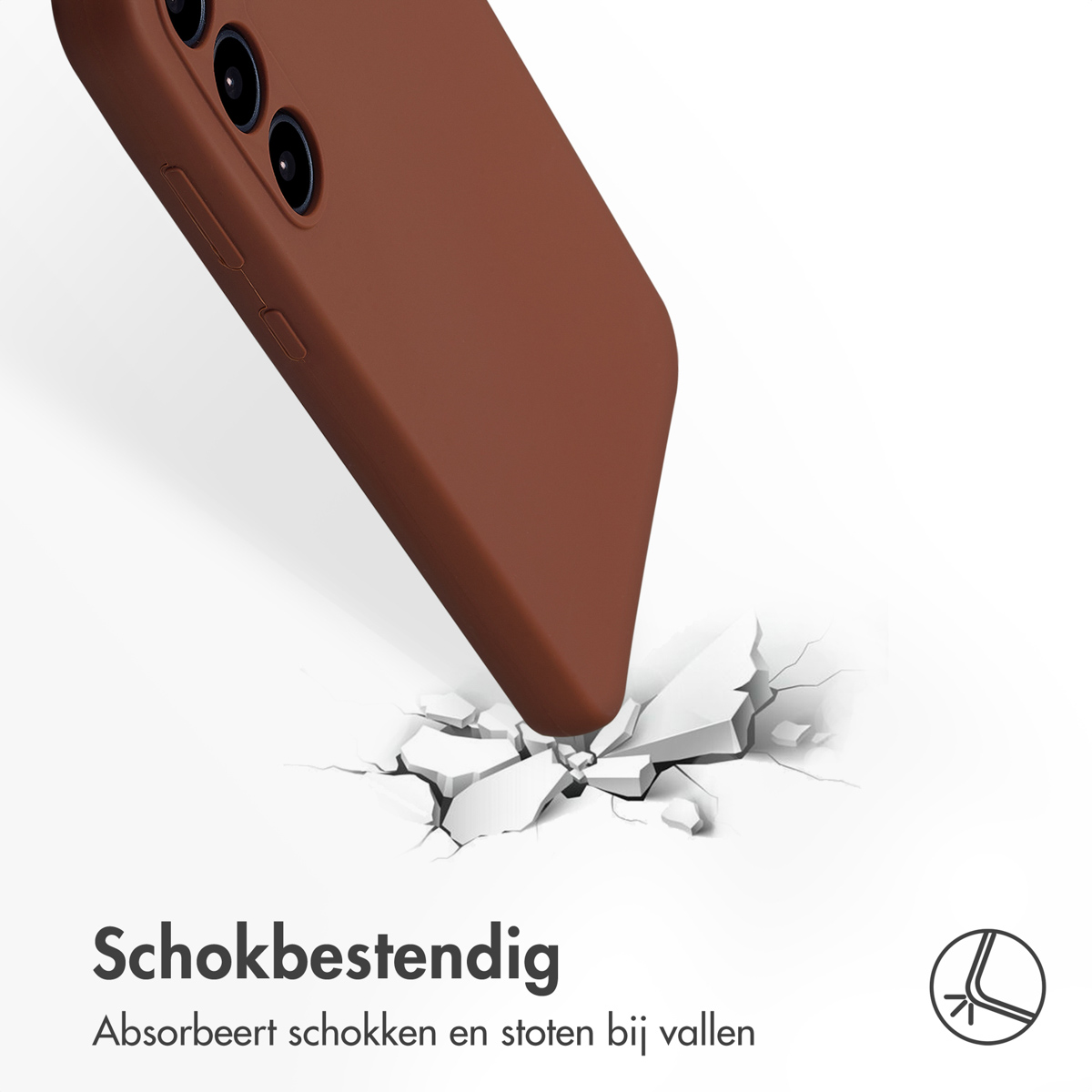ACCEZZ Coque arrière Silicone liquide Étui de Téléphone voor Samsung Samsung Galaxy A55 (5G) Marron