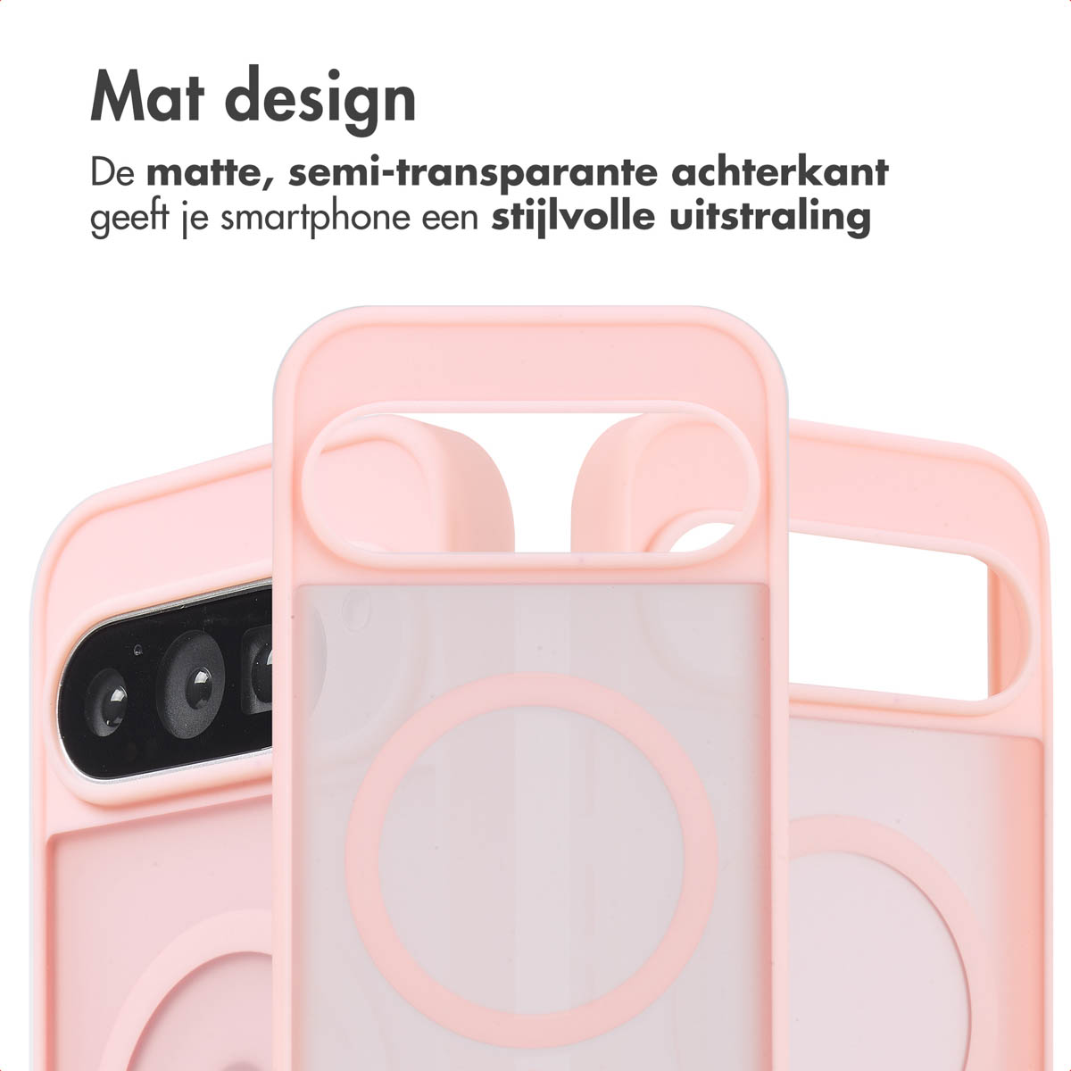 IMOSHION Color Guard Backcover MagSafe - Geschikt voor Google Pixel 9 / 9 Pro / 10 / 10 Pro - Telefoonhoesje voor Google Google Pixel 10/Google Pixel 9/Google Pixel 9 Pro/Google Pixel 10 Pro Lichtroze