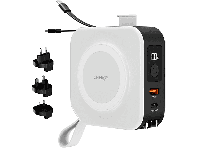 CHEROY ChargePack Multi - 5 in 1 MagSafe Powerbank 10000 Weiß