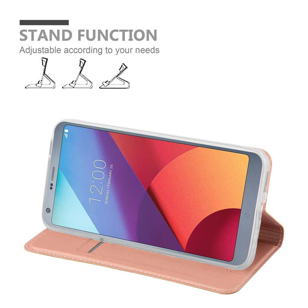 Telefon in einer rosa Hülle mit Ständerfunktion. Der Hintergrund ist weiß.