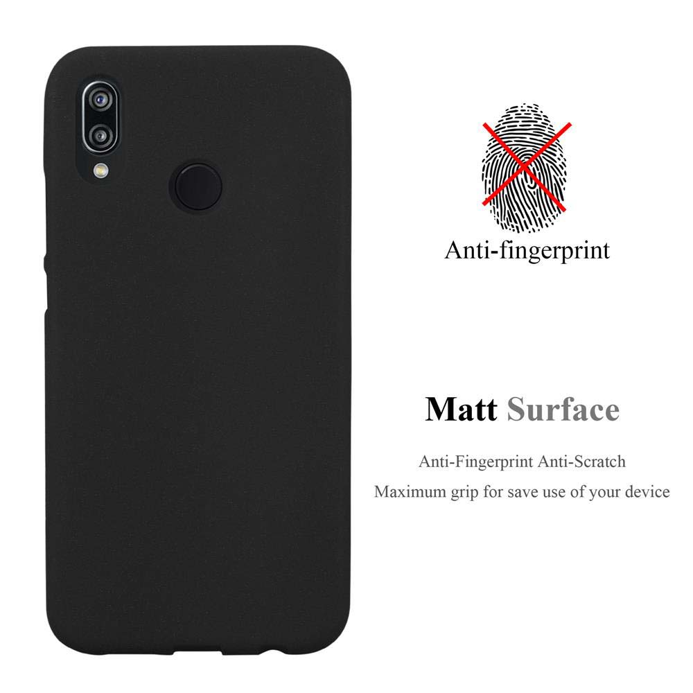 Una custodia nera per telefono con superficie anti-impronta e finitura opaca.