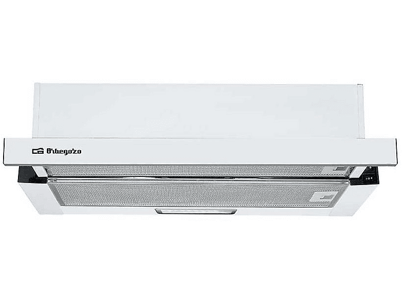 Campana extractora telescópica - ORBEGOZO TL 07160 BL, 2 velocidades, 308,2 m³/h, 598 mm, Blanco