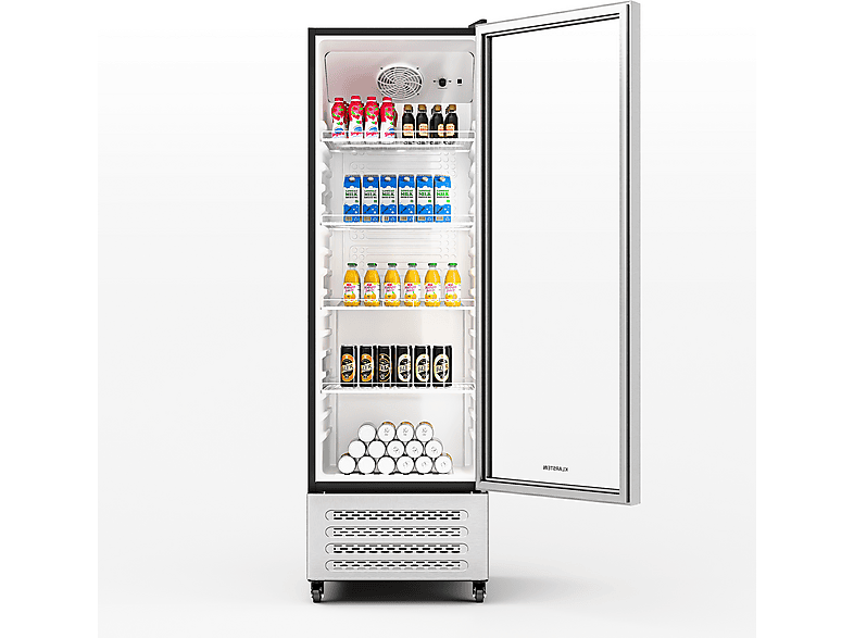 KLARSTEIN GrandCooler 306 Getränkekühlschrank (B, 187 cm hoch, Edelstahl)