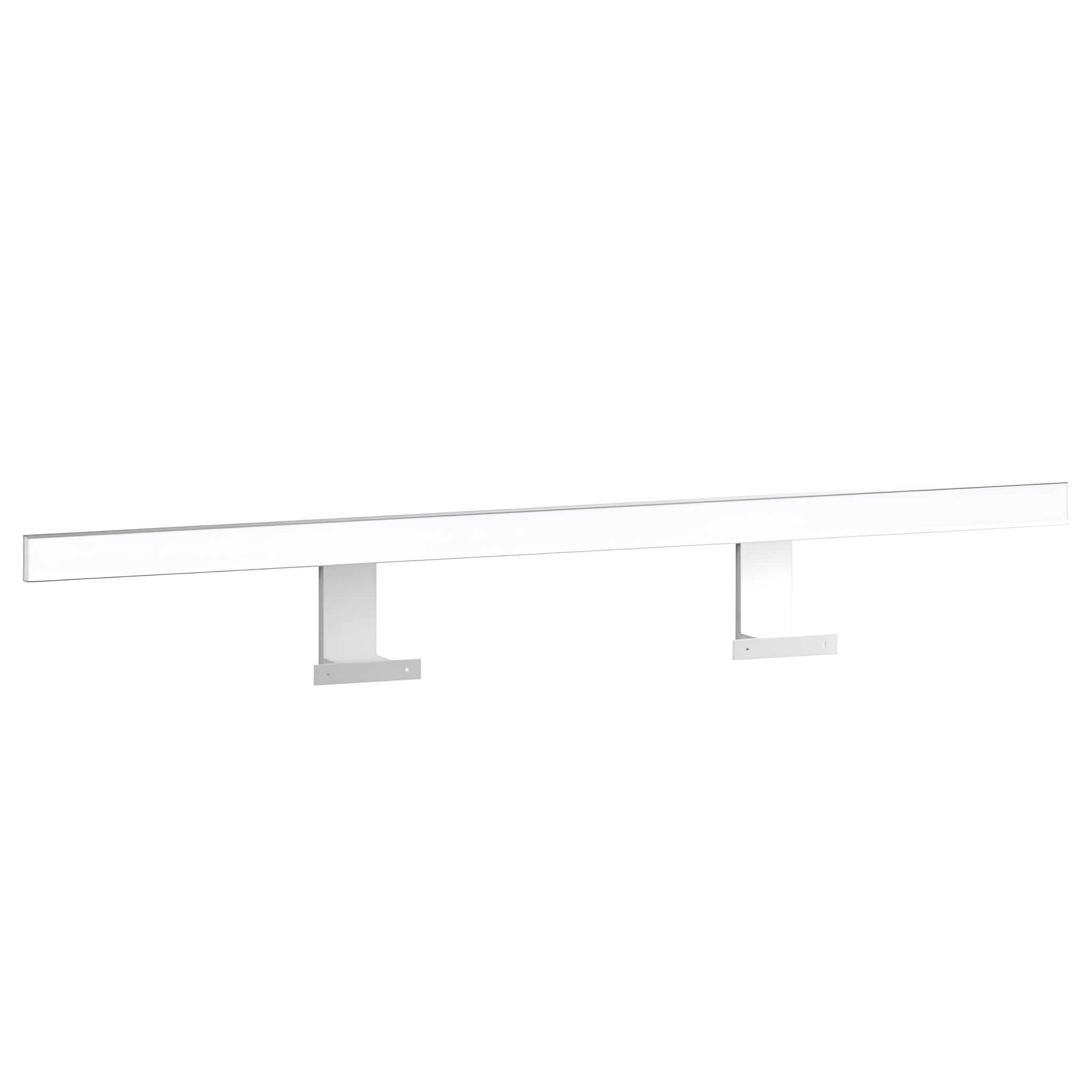 Eine weiße, an der Wand montierte LED-Leuchte.