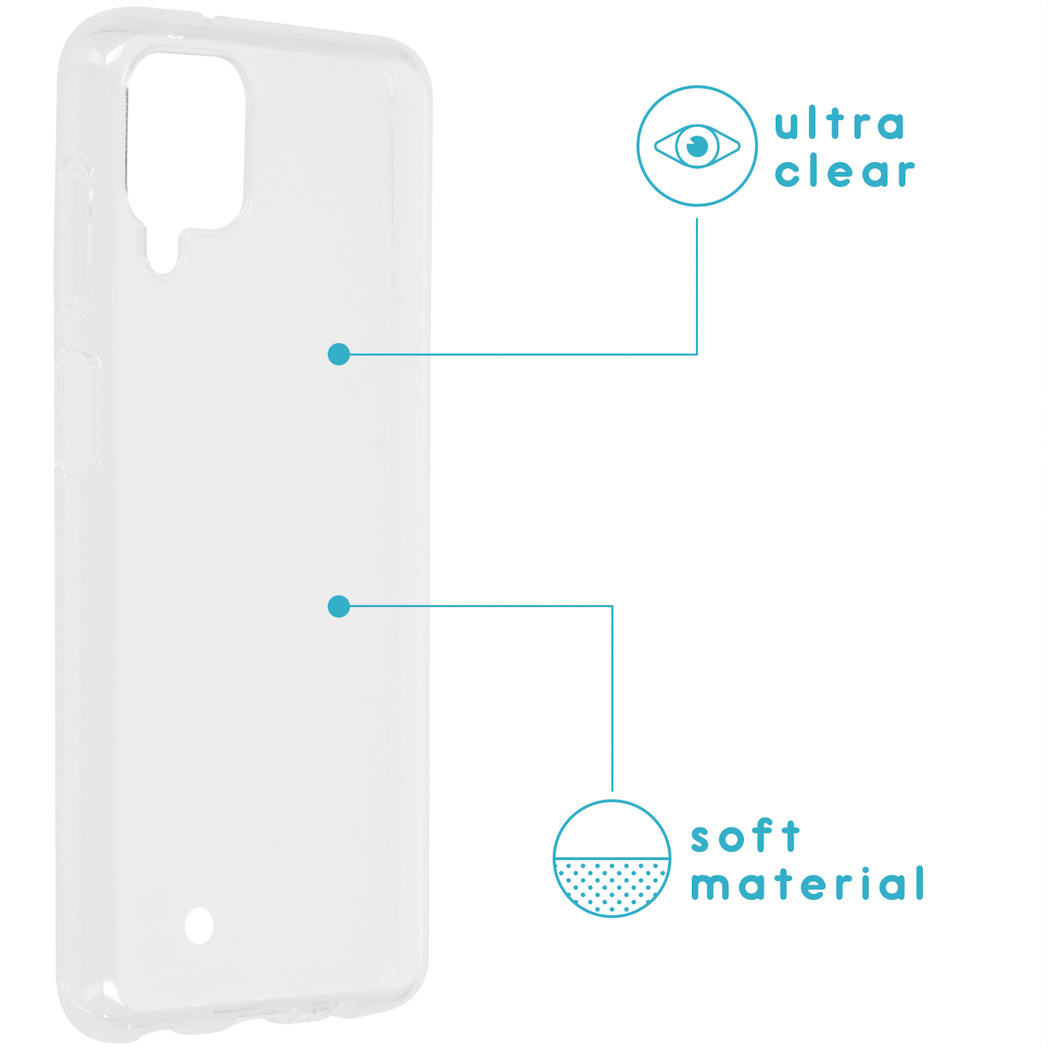 Funda para móvil - IMOSHION Softcase Backcover, Compatible con Samsung Samsung Galaxy A12, Transparente