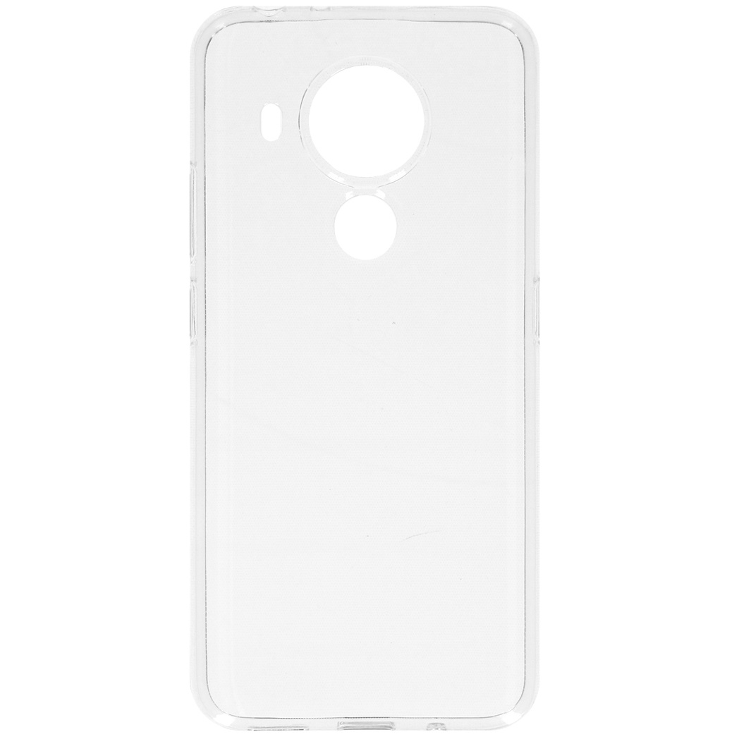 Una custodia trasparente per telefono, che mostra la fotocamera e altre funzioni di un telefono.