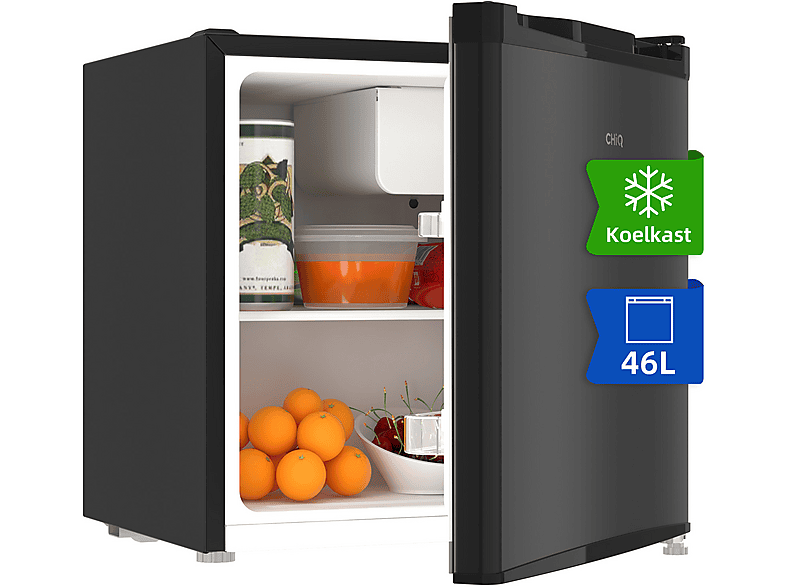 CHIQ CSD46D4E Kühlschrank (E, 496 mm hoch, schwarz)