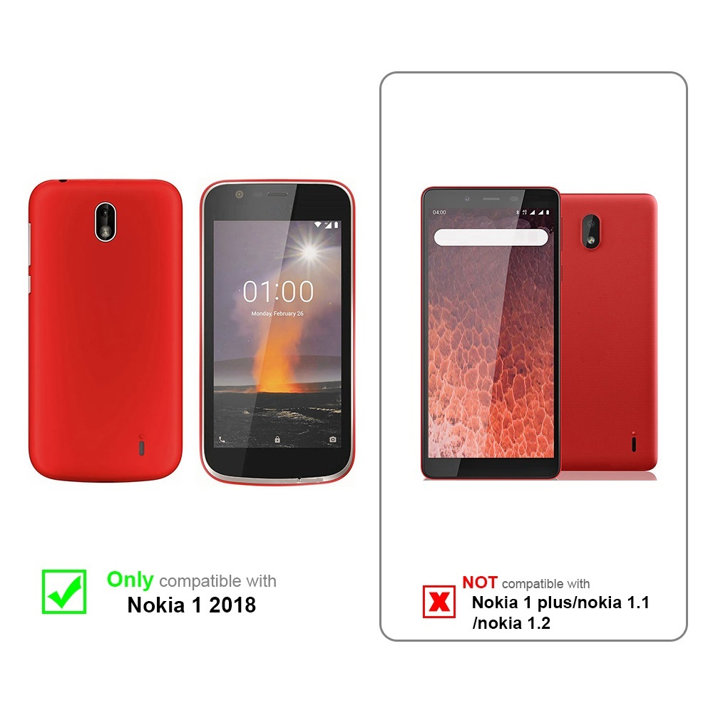 Due custodie rosse per telefono. Il telefono è compatibile con Nokia 1 2018 e non con Nokia 1 plus/1.1/1.2.