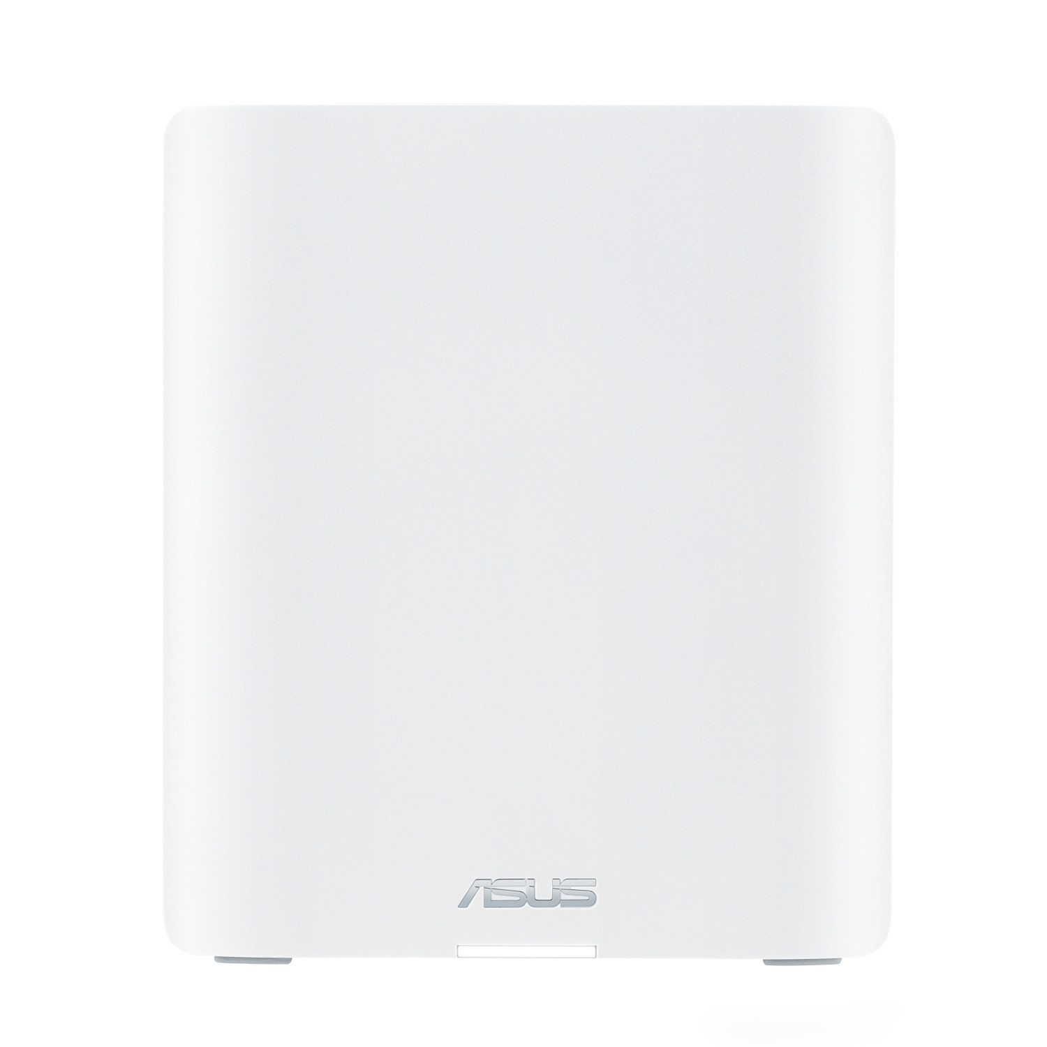 Białe urządzenie ASUS. Logo ASUS na dole. Białe tło.