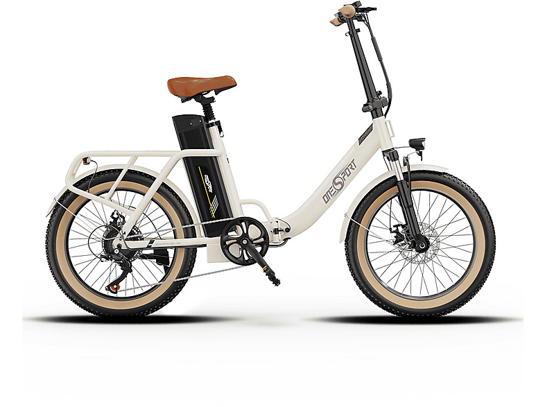 ONESPORT OT16-2 Kompakt-/Faltrad (Laufradgröße: 20 Zoll, Rahmenhöhe: 122 cm, Unisex-Rad, 816 Wh, Beige)