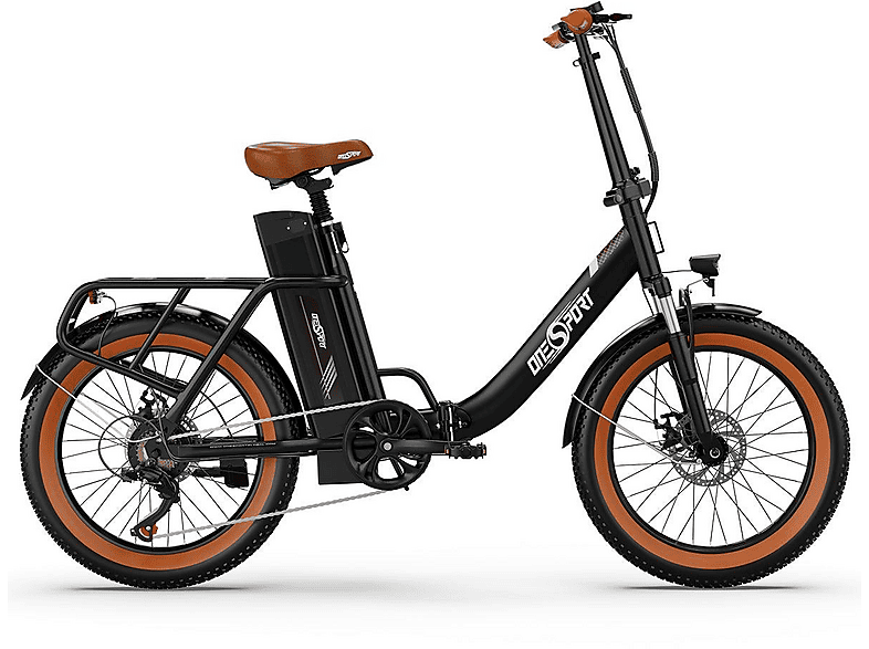 ONESPORT OT16-2 Kompakt-/Faltrad (Laufradgröße: 20 Zoll, Rahmenhöhe: 122 cm, Unisex-Rad, 816 Wh, Braun)