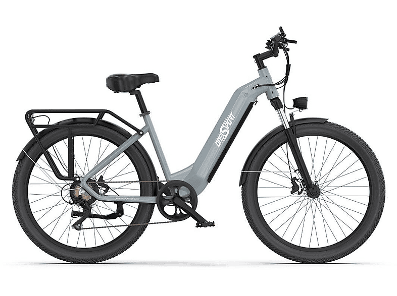 ONESPORT OT05 Citybike (Laufradgröße: 27,5 Zoll, Rahmenhöhe: 110 cm, Unisex-Rad, 655.2 Wh, grau)