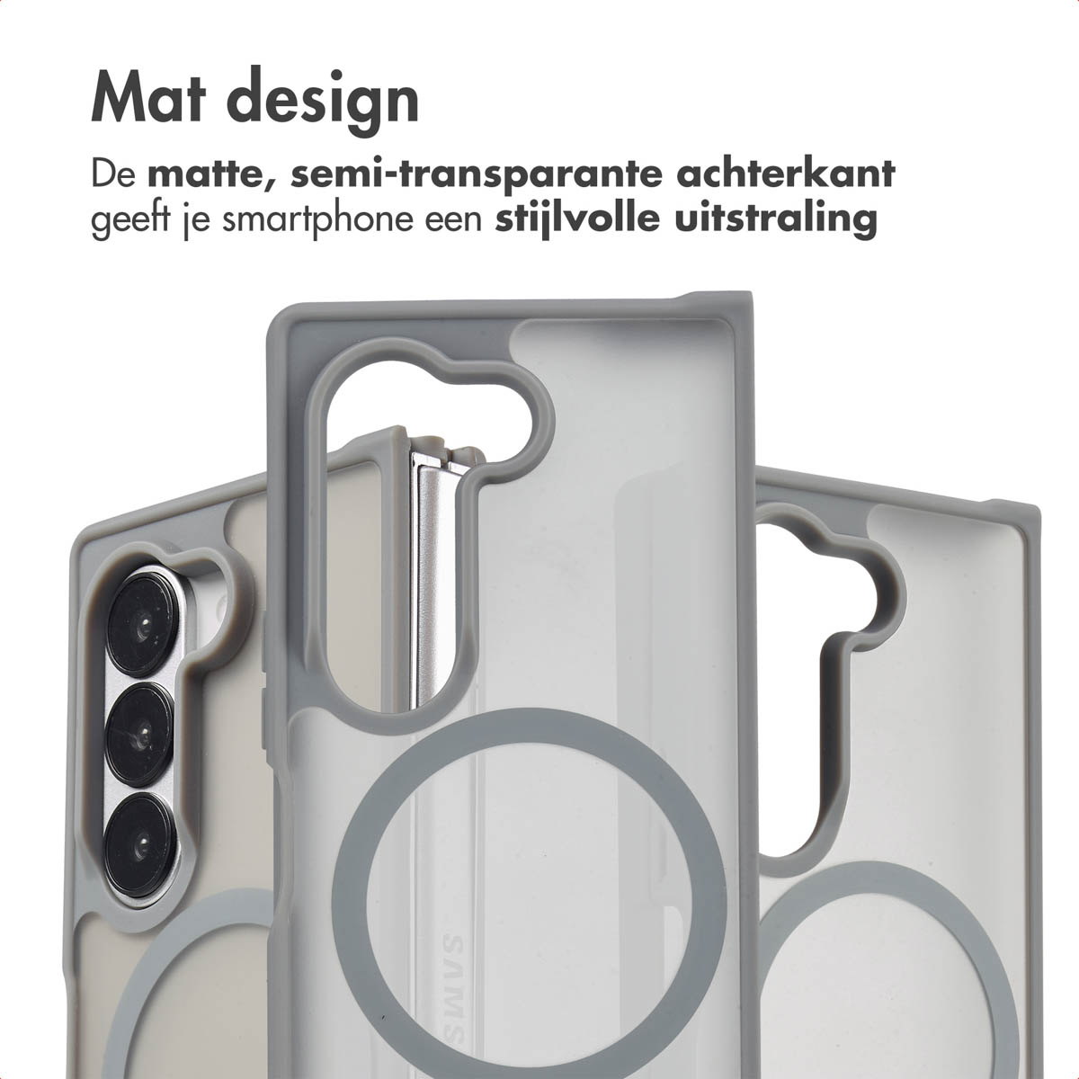 IMOSHION Color Guard Backcover MagSafe - Geschikt voor Samsung Galaxy Z Fold 6 - Telefoonhoesje voor Samsung Samsung Galaxy Z Fold 6 Grijs