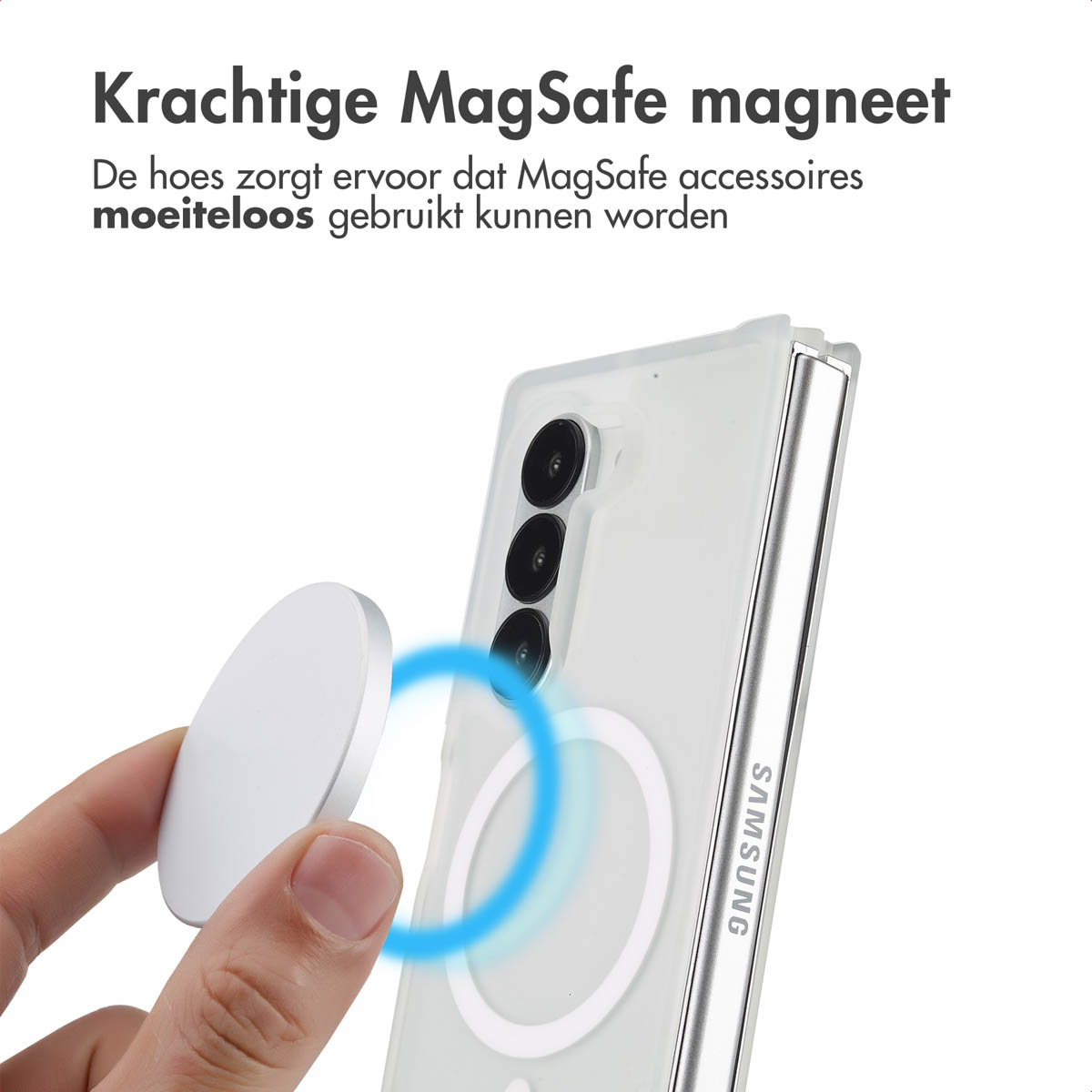 IMOSHION Color Guard Backcover MagSafe - Geschikt voor Samsung Galaxy Z Fold 6 - Telefoonhoesje voor Samsung Samsung Galaxy Z Fold 6 Wit
